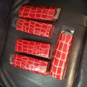 Red alligator look Foster Grant eyeglass case.